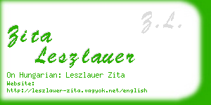 zita leszlauer business card